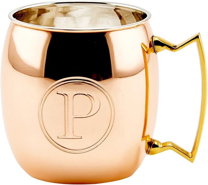 Old Dutch International Solid Moscow Mule Mug, 16-Ounce, Monogrammed P, Copper