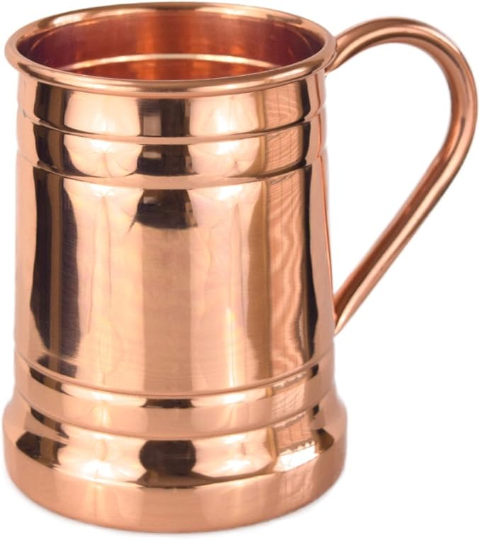 PURE COPPER BEER MUG – Unique Tankard Look - Handmade 100% Pure Copper Beer Stein - Solid Copper,No Lining