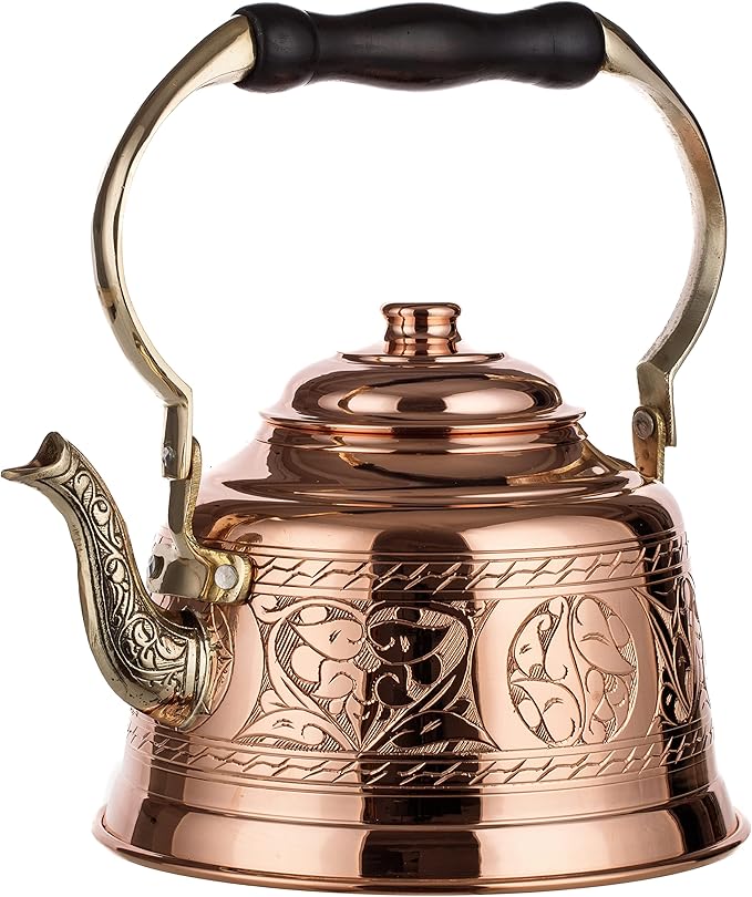 Solid Copper Tea Pot Kettle Stovetop Teapot