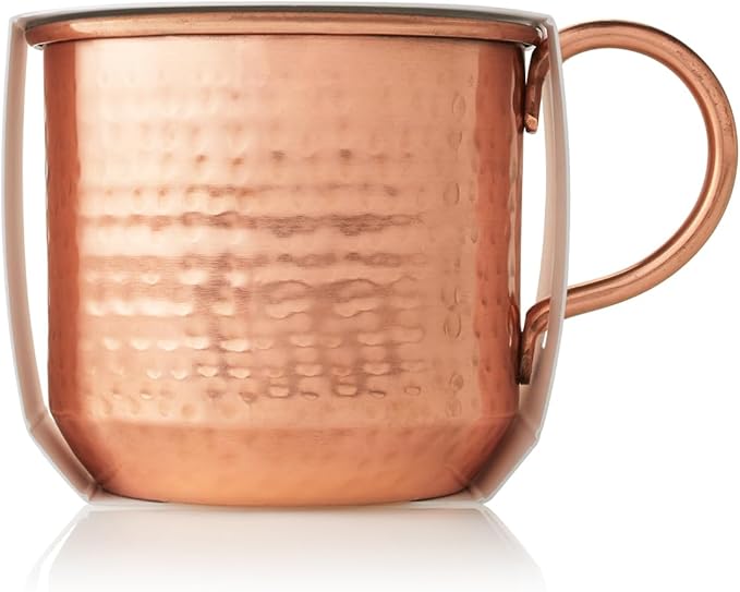 Thymes Simmered Cider Copper Cup Candle - Warm & Spicy Scented Candle with Notes of Apple, Clove, and Cardamom - Luxury Home Fragrance - Copper Candle (10 oz)