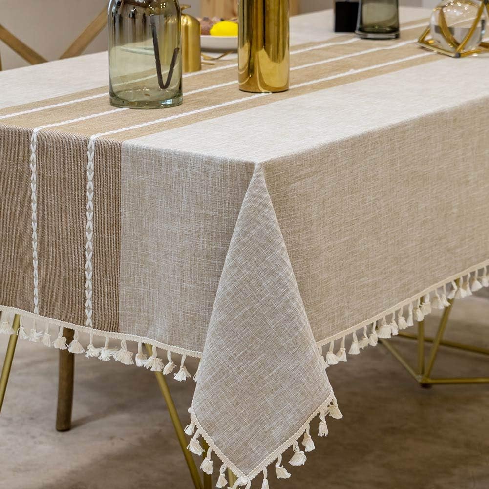 Easy and inexpensive tablecloth curtains